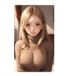 金髪のセーターの女の子の写真（個別スタンプ：26）