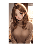金髪のセーターの女の子の写真（個別スタンプ：29）