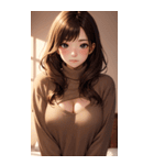 金髪のセーターの女の子の写真（個別スタンプ：32）