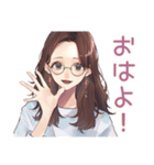 ふだん使いメガネガール♡（個別スタンプ：2）