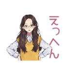 ふだん使いメガネガール♡（個別スタンプ：35）