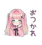 肯定する姫カットの地雷ちゃん（個別スタンプ：3）