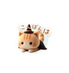 羊毛フェルトぬいぐるみ茶トラ猫～秋日常②（個別スタンプ：4）