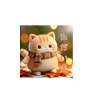 羊毛フェルトぬいぐるみ茶トラ猫～秋日常②（個別スタンプ：8）