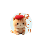 羊毛フェルトぬいぐるみ茶トラ猫～秋日常②（個別スタンプ：32）