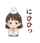 女の子と小鳥の日常 可愛らしく喜怒哀楽（個別スタンプ：1）