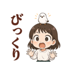 女の子と小鳥の日常 可愛らしく喜怒哀楽（個別スタンプ：3）
