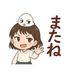 女の子と小鳥の日常 可愛らしく喜怒哀楽（個別スタンプ：9）