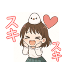女の子と小鳥の日常 可愛らしく喜怒哀楽（個別スタンプ：33）