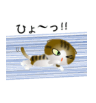 色々な猫14-2 短毛-垂れ耳-キジトラ白（個別スタンプ：34）