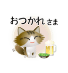 色々な猫14-3 長毛-立ち耳-キジトラ白（個別スタンプ：40）