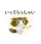 色々な猫14-4 長毛-垂れ耳-キジトラ白（個別スタンプ：15）