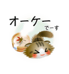 色々な猫14-4 長毛-垂れ耳-キジトラ白（個別スタンプ：28）