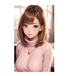 ピンクのセーターの女の子の写真2（個別スタンプ：6）