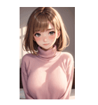 ピンクのセーターの女の子の写真2（個別スタンプ：7）
