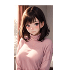 ピンクのセーターの女の子の写真2（個別スタンプ：8）