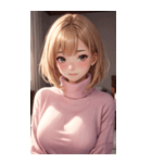 ピンクのセーターの女の子の写真2（個別スタンプ：11）