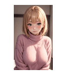 ピンクのセーターの女の子の写真2（個別スタンプ：13）