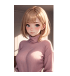 ピンクのセーターの女の子の写真2（個別スタンプ：15）