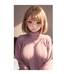 ピンクのセーターの女の子の写真2（個別スタンプ：18）