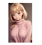 ピンクのセーターの女の子の写真2（個別スタンプ：19）