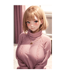 ピンクのセーターの女の子の写真2（個別スタンプ：20）