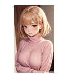 ピンクのセーターの女の子の写真2（個別スタンプ：23）