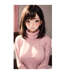 ピンクのセーターの女の子の写真2（個別スタンプ：24）