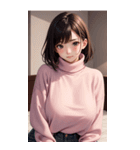 ピンクのセーターの女の子の写真2（個別スタンプ：25）