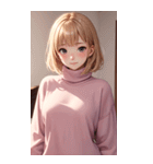 ピンクのセーターの女の子の写真2（個別スタンプ：28）