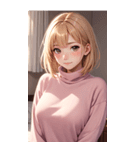 ピンクのセーターの女の子の写真2（個別スタンプ：29）