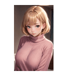 ピンクのセーターの女の子の写真2（個別スタンプ：30）