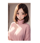 ピンクのセーターの女の子の写真2（個別スタンプ：31）