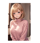 ピンクのセーターの女の子の写真2（個別スタンプ：36）