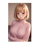 ピンクのセーターの女の子の写真2（個別スタンプ：38）