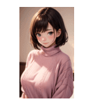 ピンクのセーターの女の子の写真2（個別スタンプ：39）