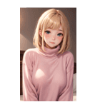 ピンクのセーターの女の子の写真2（個別スタンプ：40）
