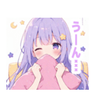 優しい月夜の女の子スタンプ（個別スタンプ：22）