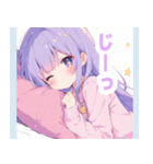 優しい月夜の女の子スタンプ（個別スタンプ：24）