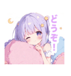 優しい月夜の女の子スタンプ（個別スタンプ：26）