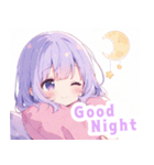 優しい月夜の女の子スタンプ（個別スタンプ：29）