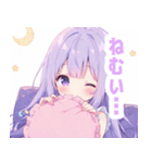 優しい月夜の女の子スタンプ（個別スタンプ：34）
