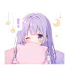 優しい月夜の女の子スタンプ（個別スタンプ：37）