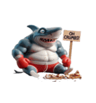 ボクシングサメのユニーク瞬間（個別スタンプ：2）