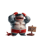 ボクシングサメのユニーク瞬間（個別スタンプ：3）