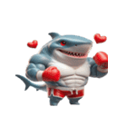 ボクシングサメのユニーク瞬間（個別スタンプ：21）