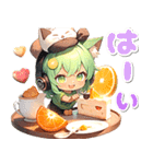 日焼け 猫耳ガール♡食欲 スイーツ（個別スタンプ：3）