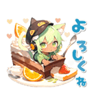 日焼け 猫耳ガール♡食欲 スイーツ（個別スタンプ：5）