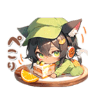 日焼け 猫耳ガール♡食欲 スイーツ（個別スタンプ：6）