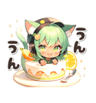 日焼け 猫耳ガール♡食欲 スイーツ（個別スタンプ：9）
